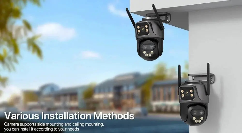 WONSDAR Outdoor WiFi IP Camera - 8x Zoom Triple Lens PTZ With Auto Tracking - stepyours.com