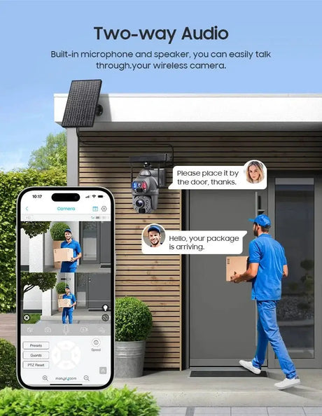 SHIWOJIA Solar 4G Security Camera With 360 Night Vision And 36X Zoom - stepyours.com
