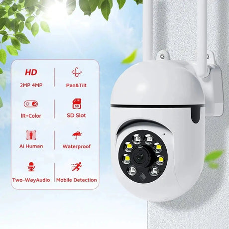 Smart 4MP Wireless Outdoor PTZ Camera With AI Auto Tracking Night Vision - stepyours.com