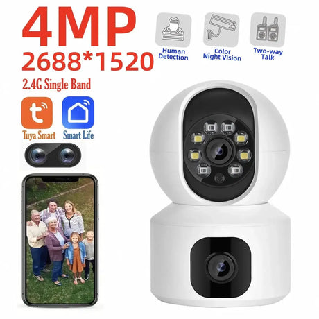 Tuya 8MP Dual Lens WiFi IP Camera - Color Night Vision With Auto Tracking - stepyours.com