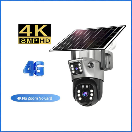 4G Solar Camera Outdoor 6K 12MP Tri Lens Night Vision IP PTZ Surveillance Pro - stepyours.com