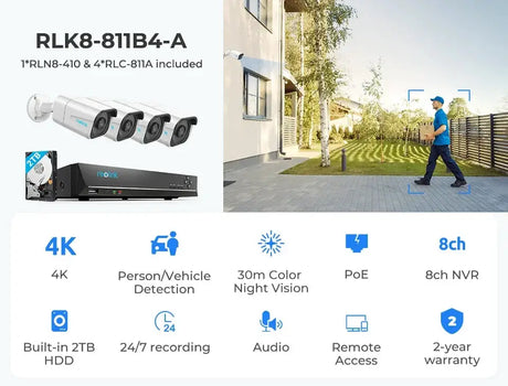 Reolink 8CH 4K Security Camera System 8MP IP Cameras Kit Pro