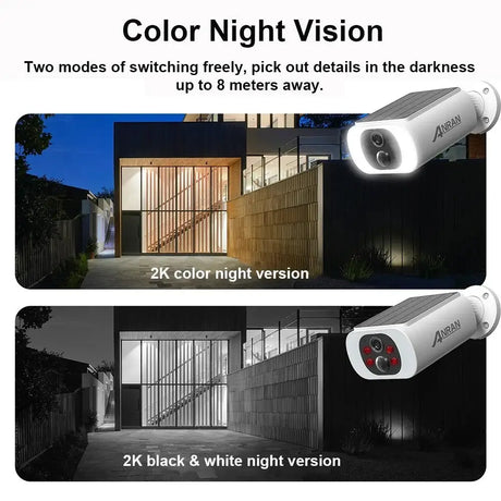 ANRAN C3 Outdoor Solar Security Camera - Battery Powered 3MP Color Night Vision WiFi - stepyours.com