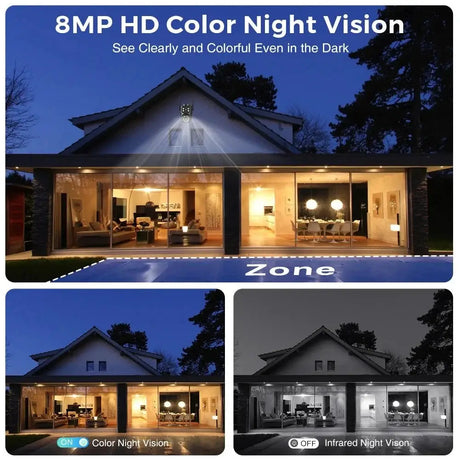 Abuntu Outdoor WiFi Camera - 8MP 4K Dual Lens With AI Human Detection Hooks - stepyours.com