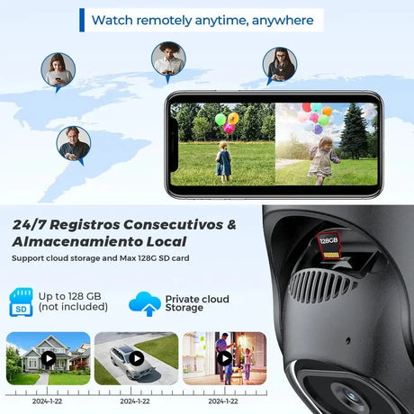 Outdoor WiFi PTZ Camera 8x Optical Zoom Three Lens Dual Screen CCTV IP - stepyours.com