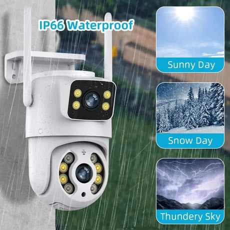 Tuya 8MP WiFi IP Camera PTZ Dual Lens Dual Screen Color Night Vision AI Alerts - stepyours.com