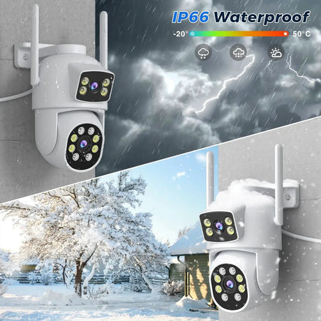BESDER 10MP Dual - Lens Outdoor WiFi IP Camera - Auto - Tracking and Night Vision - stepyours.com