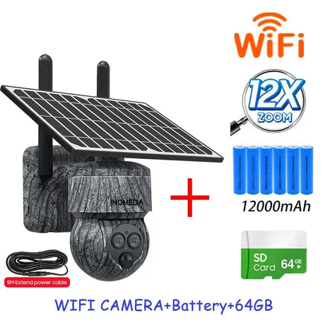 INQMEGA 8MP 4G SIM Card WiFi Solar Camera Outdoor Security