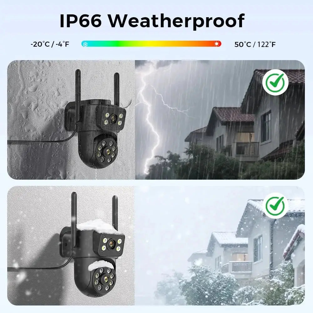 ANBIUX 4K 8MP WiFi Surveillance Camera Dual Lens Outdoor PTZ AI Human Detection - stepyours.com