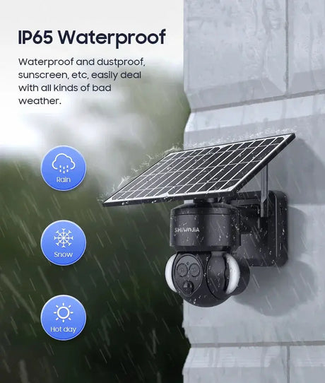 Shiwojia 6MP Solar Camera With 4G Sim Card Outdoor 12X Zoom