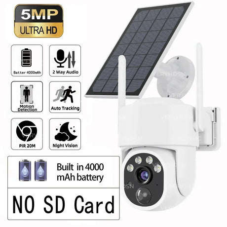 Solar Surveillance Camera Weatherproof WiFi Night Vision