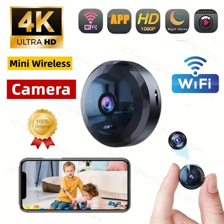 4K Mini WiFi Camera Wireless Security HD Camera Baby Monitor Protection Voice Video Surveillance Night Version Camcorder 2026