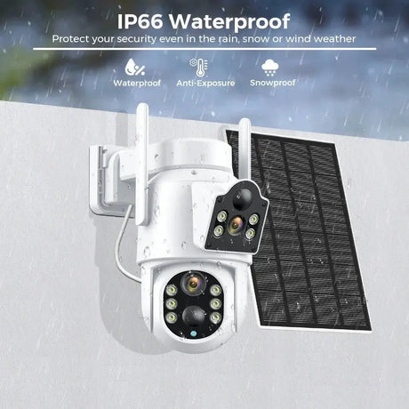 Solar IP Camera Dual Lens PTZ WiFi Outdoor Security Camera 8MP Solar Powered - stepyours.com