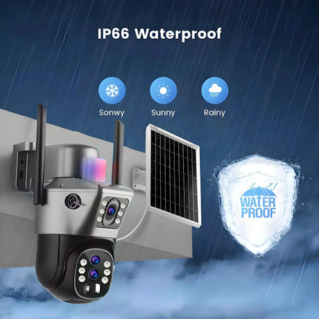 4G Solar Camera Outdoor 6K 12MP Tri Lens Night Vision IP PTZ Surveillance Pro - stepyours.com