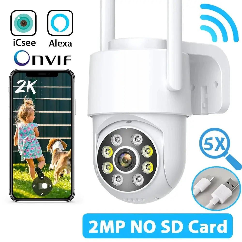 Hooked On 8MP 4K WiFi PTZ Camera Dual Lens Outdoor Security ICSEE App - stepyours.com