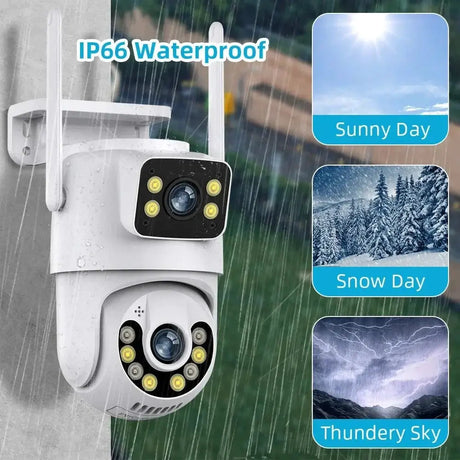 Outdoor Wireless Security IP Camera 4K 8MP Dual Lens - AI Auto Tracking - stepyours.com