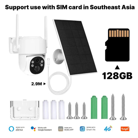 MOES Tuya 4G WiFi 4MP Solar Outdoor Security Camera With Full Color Night Vision - stepyours.com
