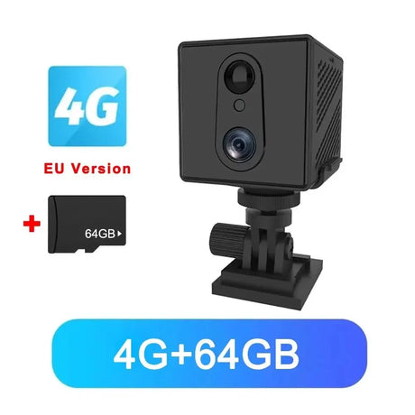 5MP Mini Camera 4G IP CCTV Two Way Audio 3000mAh Battery 64GB Night Vision - stepyours.com