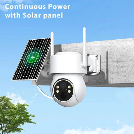 WiFi PTZ Solar Outdoor Camera 3MP 355 Pan 90 Tilt With iCsee App - stepyours.com