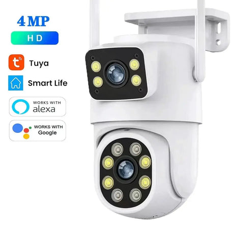 Sherway 4K 8MP Tuya Dual - Lens Outdoor PTZ Camera - AI Tracking and Smart Home - stepyours.com