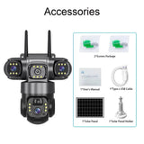 V380PRO 3 Lens WiFi Solar Camera 15MP 360 Outdoor Waterproof CCTV Night Vision - stepyours.com