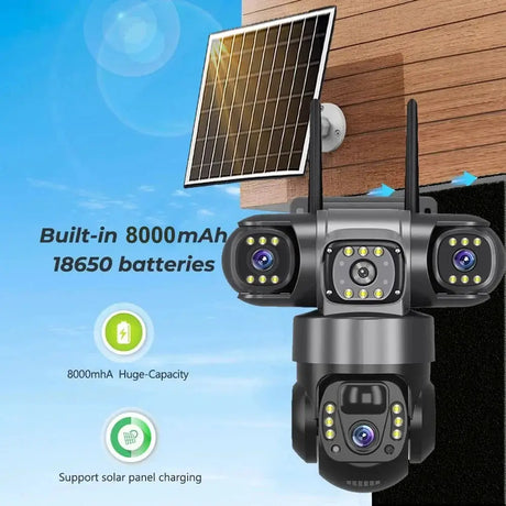 2 Pack Outdoor Security Camera System - 15MP Triple Lens 4G Solar Auto Tracking - stepyours.com