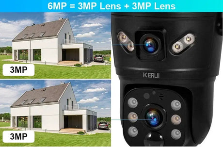 KERUI Outdoor Waterproof Solar Camera 6MP Dual Lens With 4G SIM And WiFi - stepyours.com