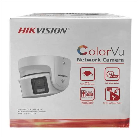 Hikvision 8MP Panoramic ColorVu Turret IP Camera Dual Lens Built In Mic Speaker - stepyours.com