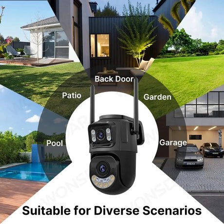 External WiFi PTZ Camera Dual Lens - Outdoor 2.4Ghz And 5Ghz WiFi Auto Tracking - stepyours.com