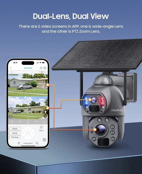 SHIWOJIA Solar 4G Security Camera With 360 Night Vision And 36X Zoom - stepyours.com
