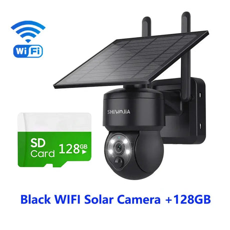 Shiwojia Wifi Wireless PTZ Solar Camera 4G SIM Outdoor 4MP