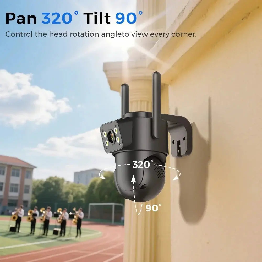 ANBIUX 4K 8MP WiFi Surveillance Camera Dual Lens Outdoor PTZ AI Human Detection - stepyours.com
