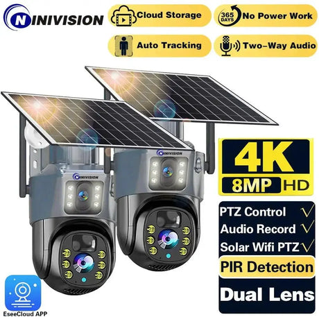 AI Powered Solar Security Camera With Color Night Vision