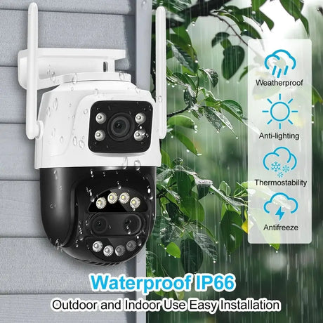 ASECAM 12MP 6K WiFi Outdoor Camera - AI Tracking, 8X Zoom, Dual Screen - stepyours.com