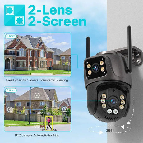 4K AI Outdoor PTZ Security Camera With Auto Tracking Lens