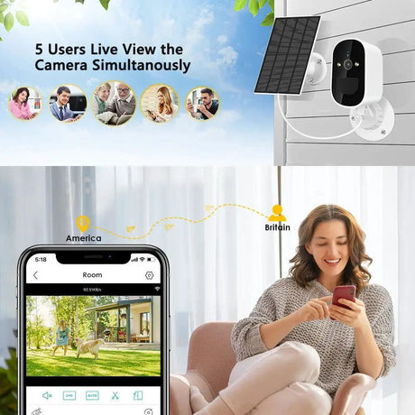 Solar-Powered WiFi Security Camera With Two-Way Audio
