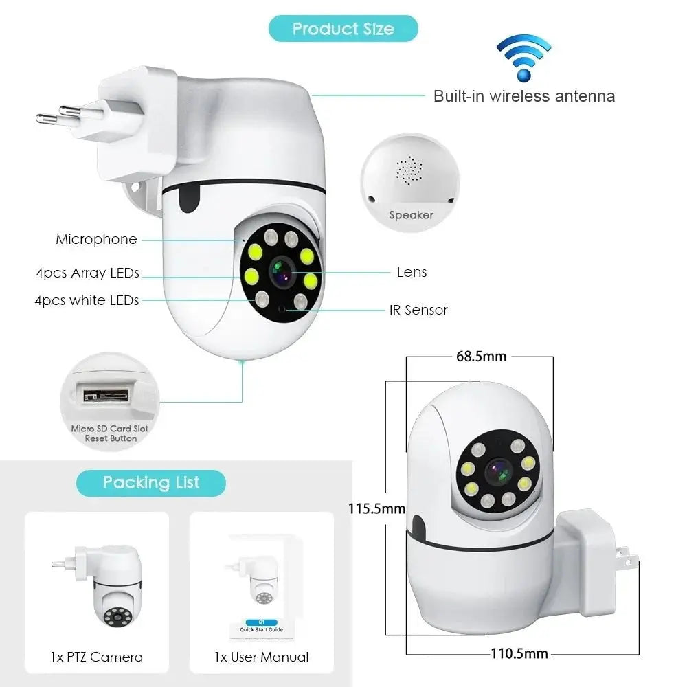 Tuya PTZ IP Camera With Auto Tracking And Wireless Night Vision 1080P - stepyours.com