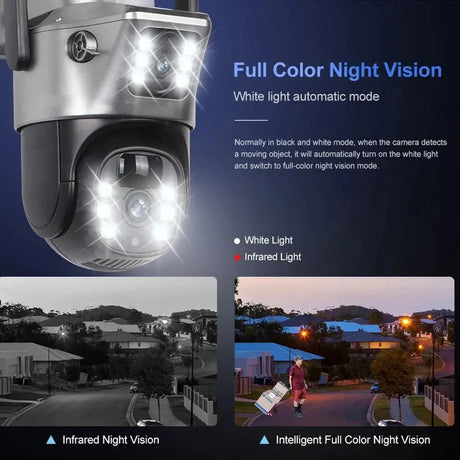 V380 Pro Solar Security Camera - Dual Lenses 8MP 4K PIR Night Vision Outdoor - stepyours.com