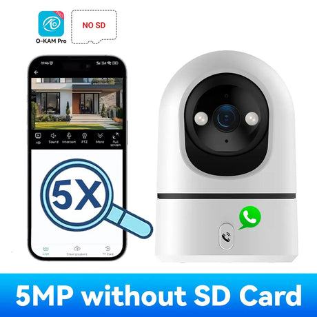 PEGATAH 5MP One - Touch Call Indoor Baby Monitor WiFi Color Night Vision - stepyours.com