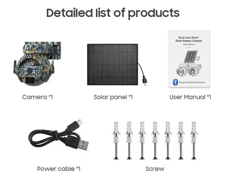 SHIWOJIA 3MP 4G Solar Cameras Wireless 360 Degree PTZ