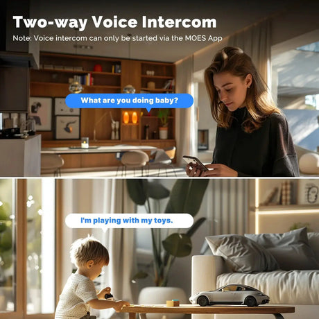 Moes Tuya WiFi 4MP Dual Lens Indoor Cam With Night Vision Motion Two Way Audio - stepyours.com