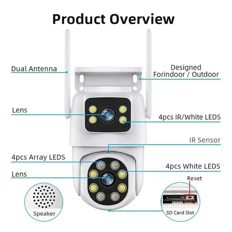 8MP Tuya WiFi PTZ Outdoor Security Camera With AI Auto Tracking Alexa ONVIF - stepyours.com