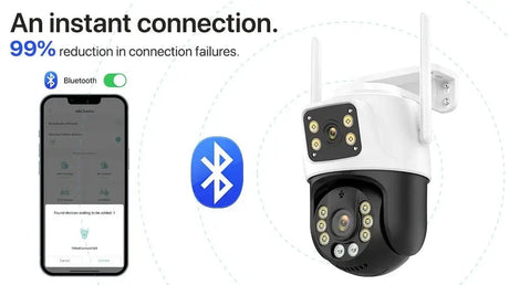 Dual Lens 360 Degree WiFi Camera IP66 Outdoor Security 8MP 4K PTZ - stepyours.com
