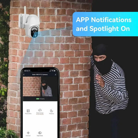 Smart Solar PTZ Outdoor Security Camera With Solar Power