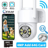 Hooked On 8MP 4K WiFi PTZ Camera Dual Lens Outdoor Security ICSEE App - stepyours.com