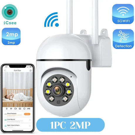 Smart 4MP Wireless Outdoor PTZ Camera With AI Auto Tracking Night Vision - stepyours.com