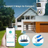 Tuya 8MP WiFi PTZ IP Camera With Dual Lens And Dual Screen Night Vision Outdoor - stepyours.com