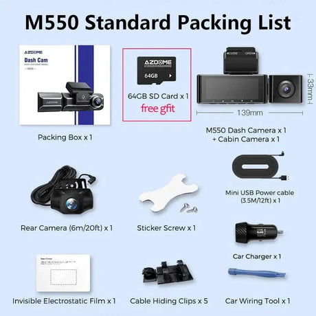 AZDOME M550 Dash Cam 4K Enhanced Car Surveillance System