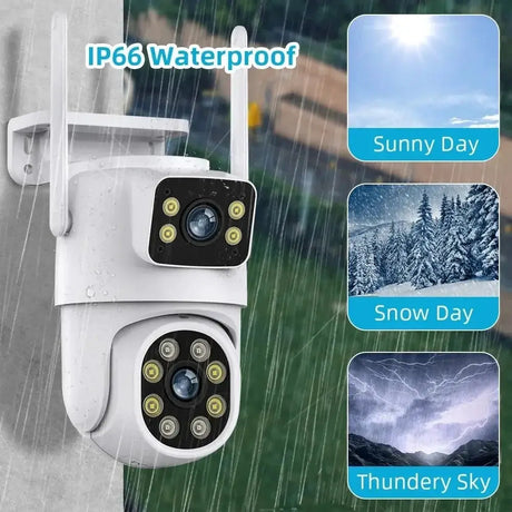 Sherway 4K 8MP Tuya Dual - Lens Outdoor PTZ Camera - AI Tracking and Smart Home - stepyours.com