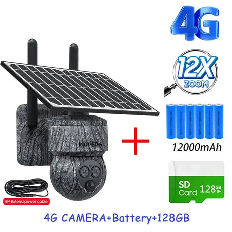 INQMEGA 8MP 4G SIM Card WiFi Solar Camera Outdoor Security